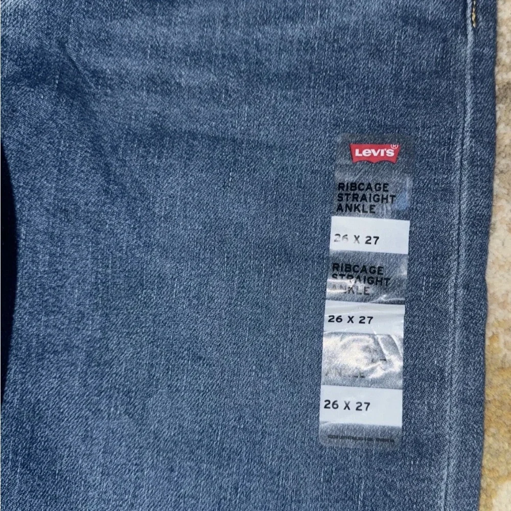 Women Levi Strauss Ribcage Straight Ankle Button Fly High Jeans Levi's Sz 26x27 - Picture 6 of 9